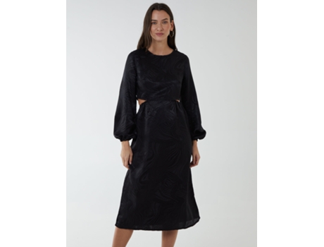 Vestido de Mujer BLUE VANILLA Crew Neck Cut Out Poliéster Negro (14)