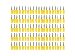 100 Unidades De Conectores Banana De 4 Mm, Material Abs, Latón Galvanizado Con Níquel, Herramientas De Conexión Eléctrica, Color Amarillo.