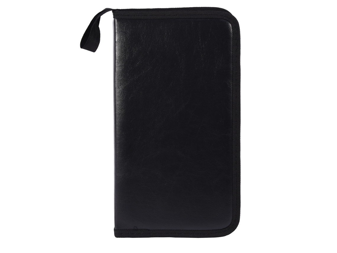 Estuche Portátil De Cuero Sintético Para Cd, Dvd Y Vcd, Con Capacidad Para 80 Discos, Color Negro.