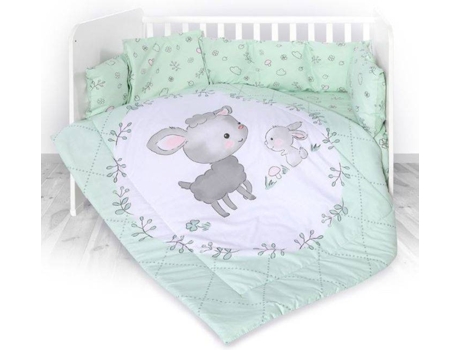 Juego de Textil de Cama Rejillas LORELLI LILY Ranforce Lam Green (5 Piezas)