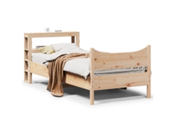 Estructura De Cama Con Cabecero Madera Maciza De Pino 90x200 Cm