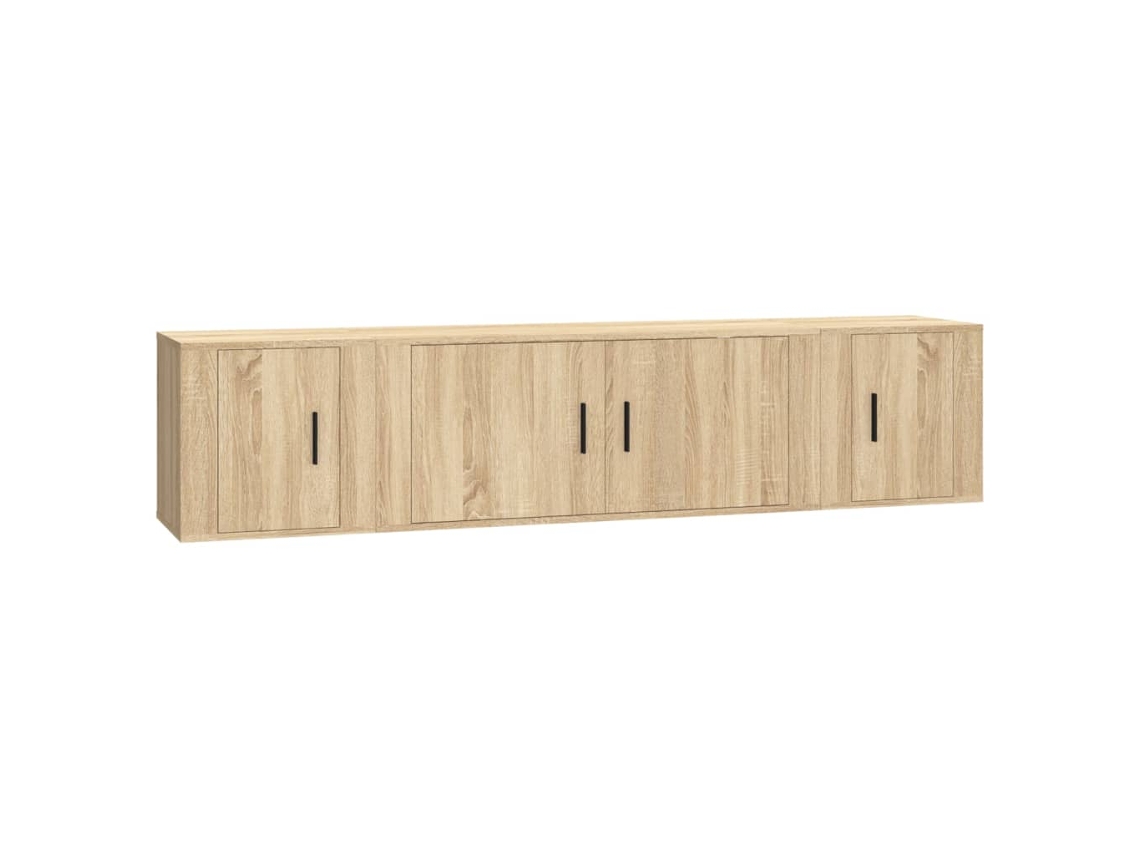 Conjunto de TV de 3 piezas, madera de roble Sonoma, MAISON EXCLUSIVE (175 x 129 x 90 cm)