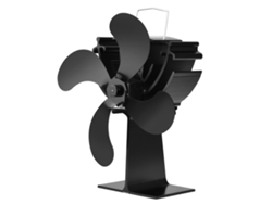 Ventilador de sobremesa con 4 aspas, silencioso, para estufas de gas, pellets o leña.