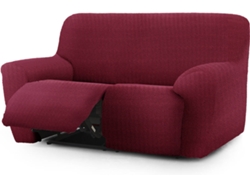 Funda de Sofá Relax Extensible 2 Plazas Derecha EYSA Premium Jaz Tejido Multielástico (200 x 70 x 120 cm - Poliéster y Algodón - Burdeos)