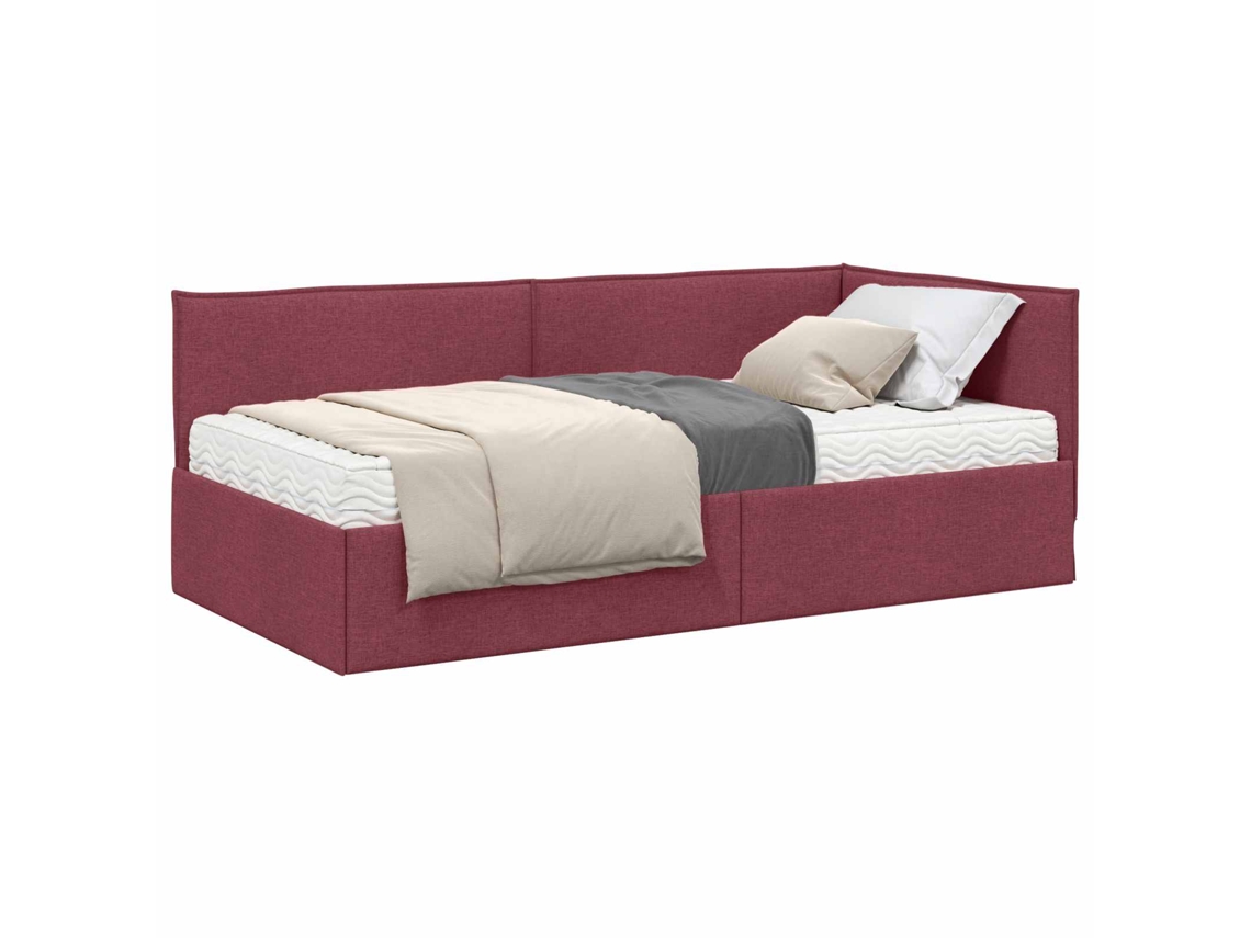 Maison Exclusive - Estructura De Cama Esquina Con Colchón 2 Pcs Gris Terciopelo