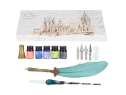 Juego De Pluma De Caligrafía Con Tinta De Vidrio Y Puente Reemplazable, Kit De Regalo Sp118043 Verde Oscuro Nacarado