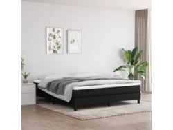 Cama Sin Colchón Tela Negro 160x200 Cm