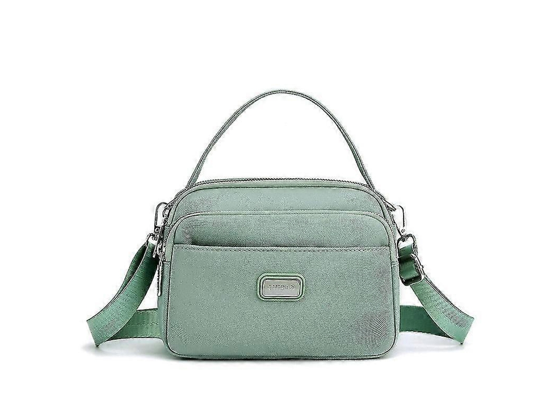 Bolso bandolera informal para mujer, de gran capacidad y múltiples compartimentos, color verde claro Lalamoli