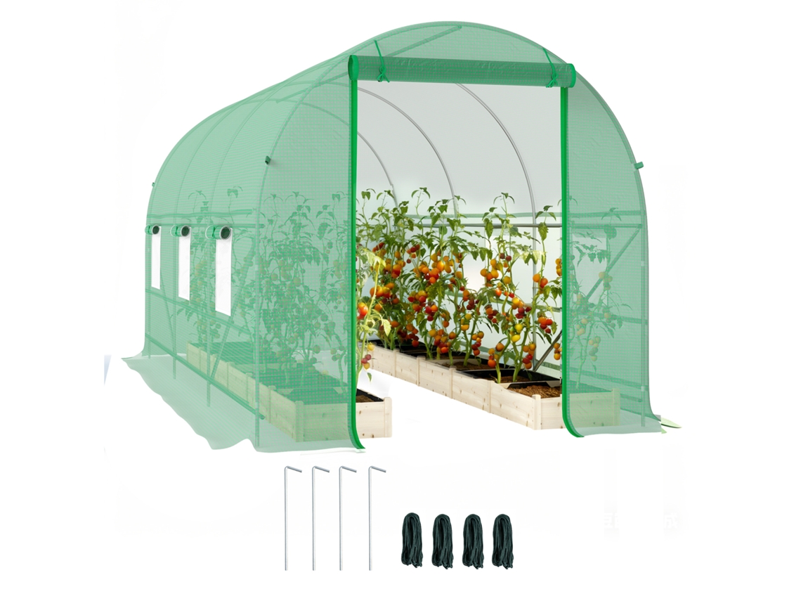 Estufa Túnel 4x2x2m 6 Janelas Porta Enrolar Uv
