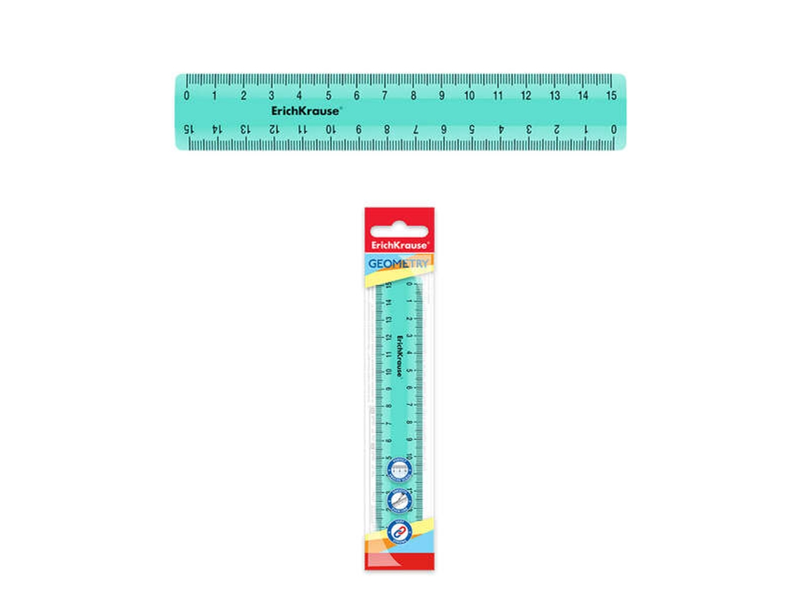 Regla para pasteles Erichkrause Mint de 15 cm en bolsa de plástico color menta