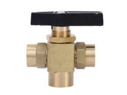 Válvula De Bola De Latón De 3 Vías, 1500 Psi, Conexión Hembra Npt De 1/8", Resistente A La Presión.