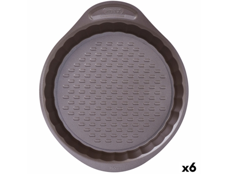 Molde para Horno Pyrex Asimetria Redondo Negro 25 cm (6 Unidades)