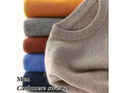 2026-jersey De Cashmere Para Hombre Otoño Invierno Suave Calientre Cuello O Manga Regular L Camello