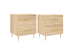 Mesitas de Noche 2 Pzs Derivados de Madera Roble Sonoma