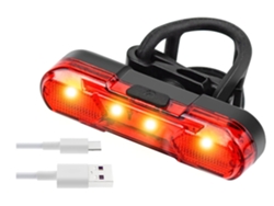 Luz trasera para bicicleta Yizhood recargable por USB IPX8 negra