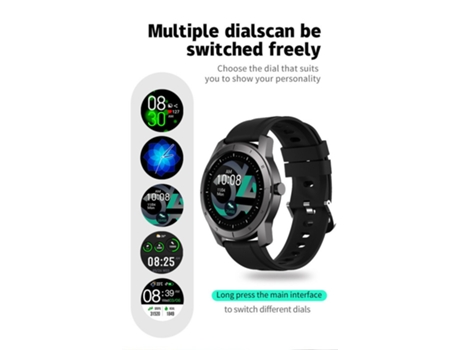 Smart Watch para hombre, reloj deportivo impermeable Chronus, plateado BISBISOUS