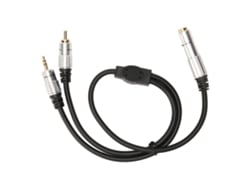 Cable Rca Hembra De 6,35 Mm A Macho De 3,5 Mm, Divisor De Audio Plateado Y Dorado, 0,5 M (1,6 Pies).