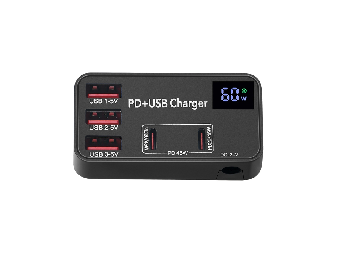 Cargador Rápido Usb C Pd De 65w, Cargador Portátil Con Pantalla Inteligente Para Laptop, Teléfono Y Tableta