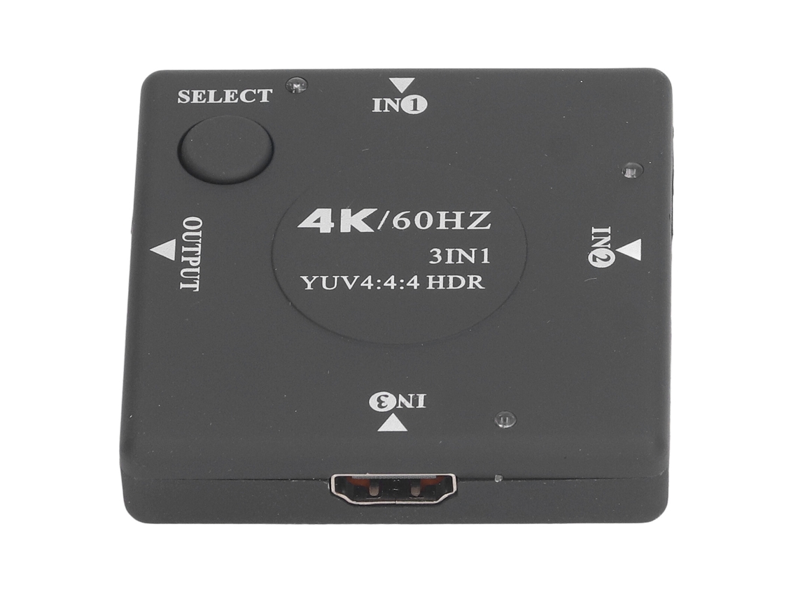 Switcher De Interface Multimídia Hd 2.0 3 Em 1 Saída 4k 60hz Para Home Theater