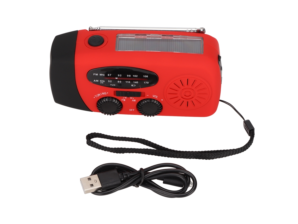 Radio (carga Solar, Generador De Manivela) Modelo Europeo Rojo 028sn Radio Meteorológica De Emergencia Portátil