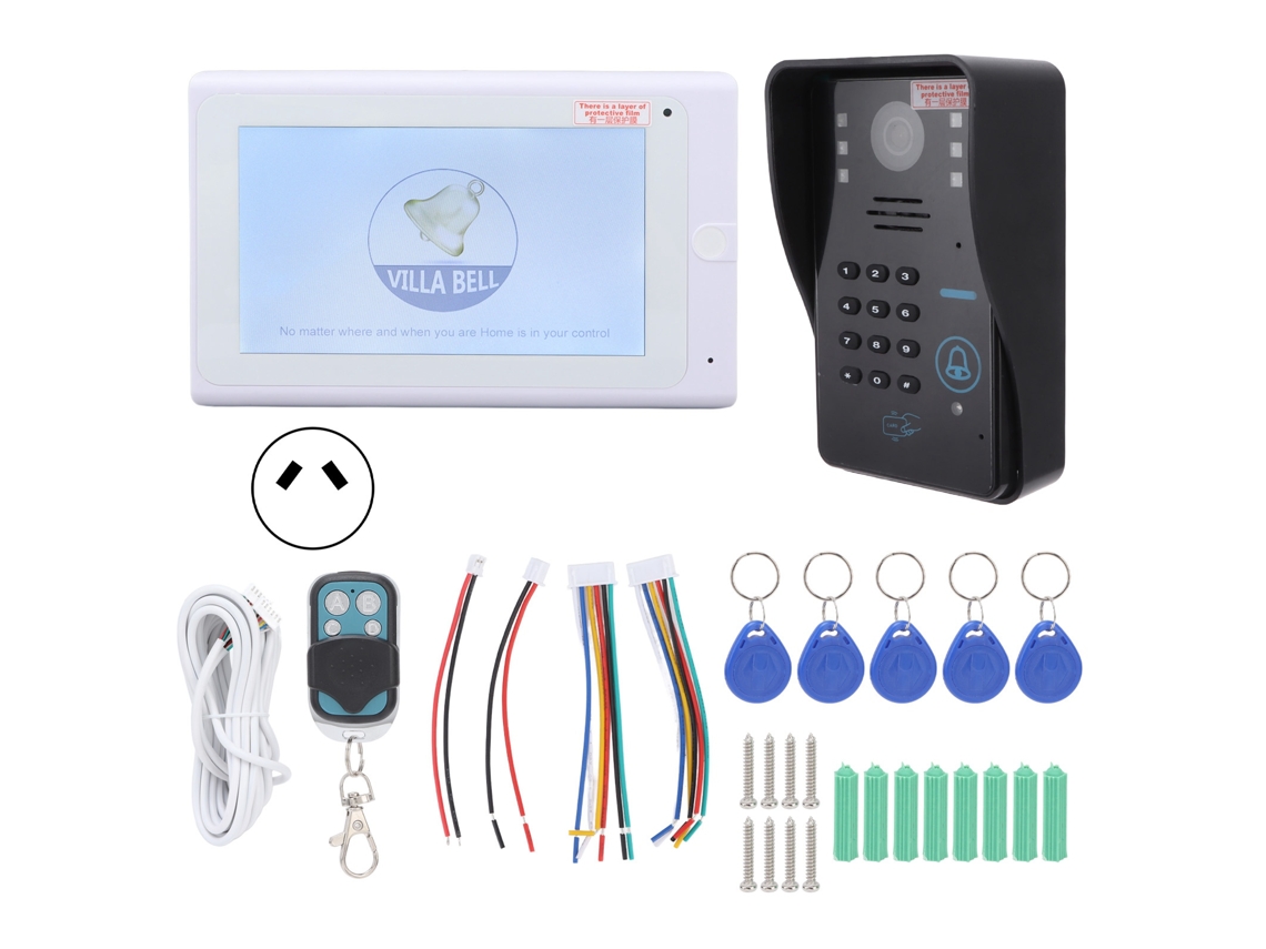 Timbre inteligente con huella dactilar, tarjeta e intercomunicador Au Plug