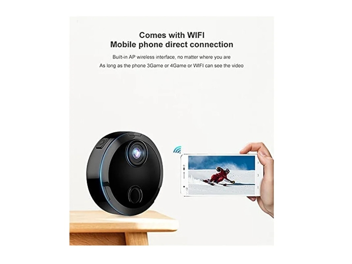 Mini cámara espía wifi con grabación de video en vivo 1080P, inalámbrica, oculta, con visión nocturna y alarma de movimiento, color negro Yizhood