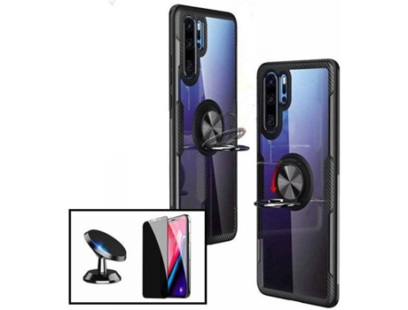 Kit Funda, Soporte y Protector de Cristal Templado Xiaomi Mi 8 Lite Clear Armor Transparente y Negro