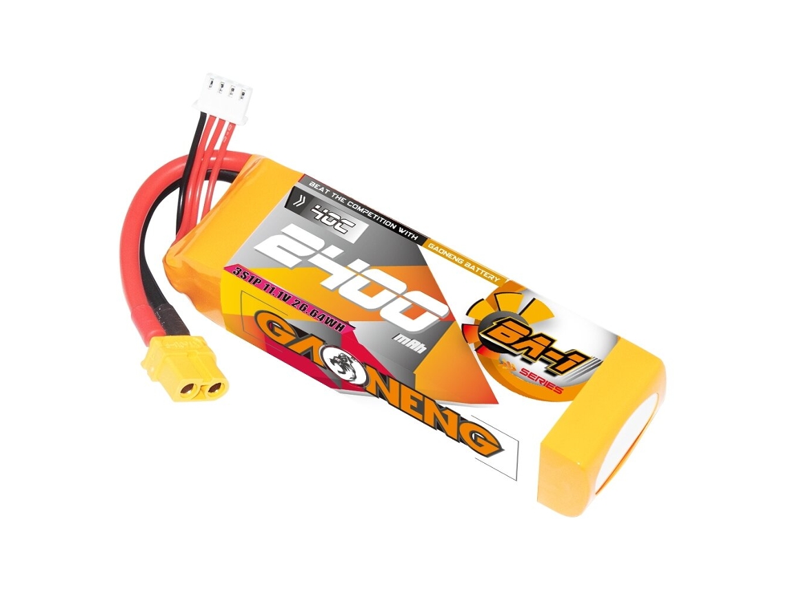 Batería Lipo Gaoneng GNB de 111 V, 2400 mAh, 40 C, 3S, conector T XT60 para coche RC de 112, 114 y 116, dron RC sin escobillas de 180 mm y 330 mm, avión y helicóptero.