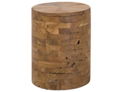 Mesa de centro BELIANI Brant de Madera de teca Madera clara 35x35x45