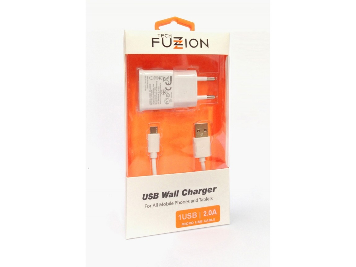 Cable USB TECH FUZZION Micro Lightning Blanco