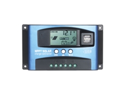 Controlador solar MPPT con pantalla LCD, USB, doble 12V/24V, identificación automática.