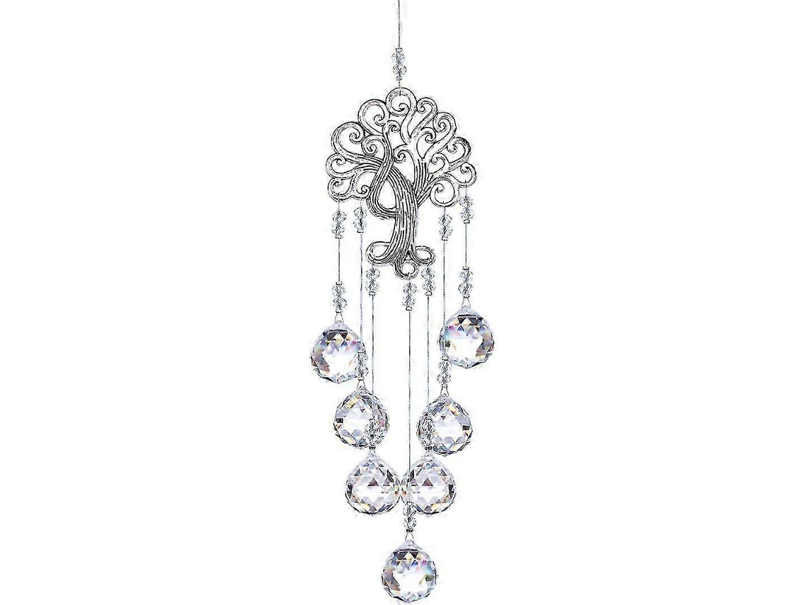 Atrapasol de cristal arcoíris - Colgante metálico del Árbol de la Vida