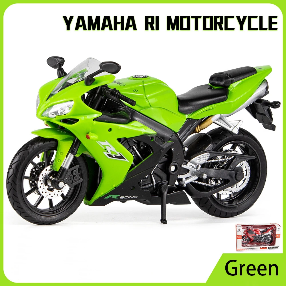 (verde) Modelo De Motocicleta De Simulación De Aleación A Escala 1:12 Para Carreras Con Amortiguador