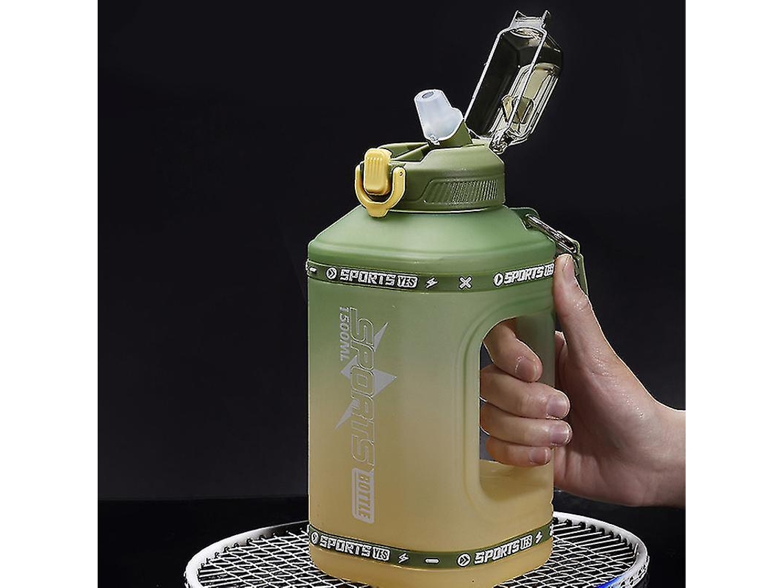 Botella De Agua Deportiva De 1,5 L Con Pajita De Silicona Para Viaje, Ideal Para Ejercicios Rosewell