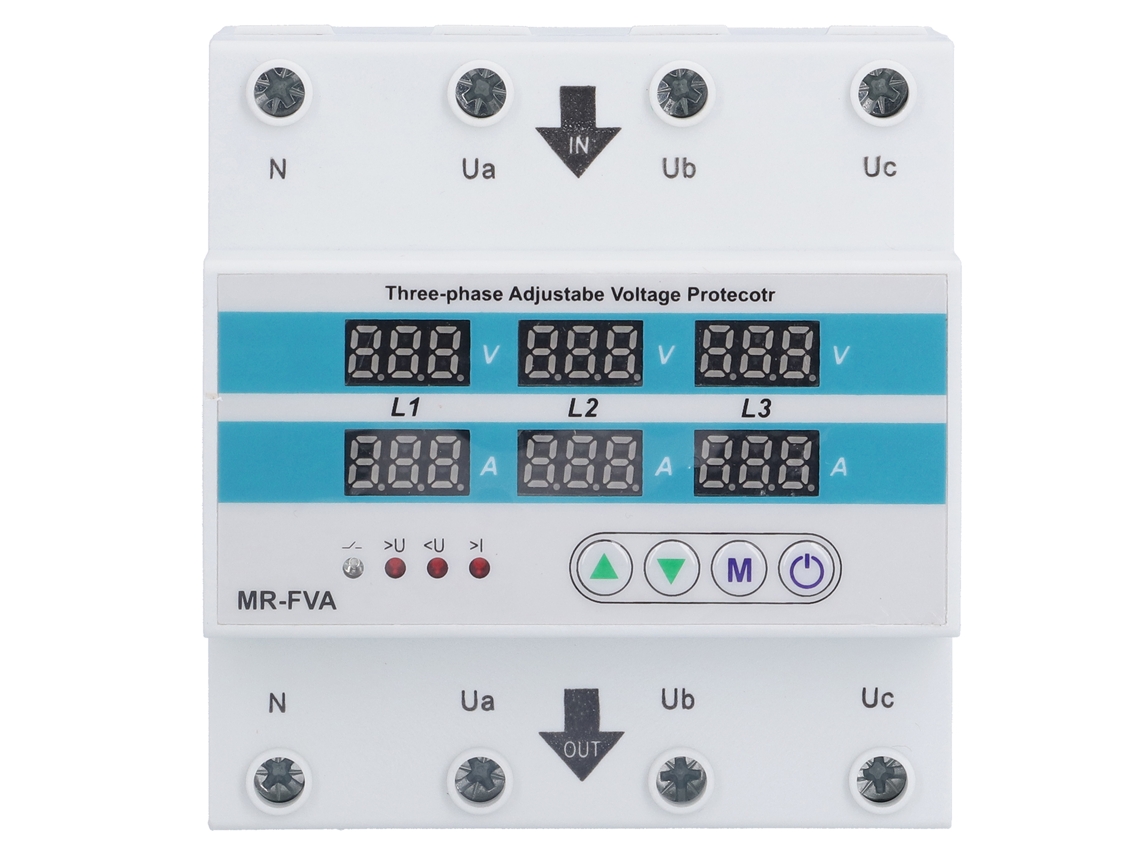 Protector De Tensión Trifásico Ajustable Mr Fva Con Protección Contra Sobretensión Y Subtensión Ac220v