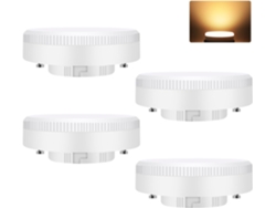 Nettlife Pack 4 Bombillas Led Gx53 5w (eq 50w) 3000k Blanco Cálido, Ultraplana 74x25mm Sin Parpadeo Para Bajo Mueble Cocina 230v No Regulable