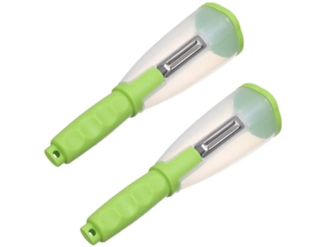 Cuchillo pelador de tipo de almacenamiento multifuncional, 2 uds., cuchillo pelador con pelador de tubos de almacenamiento