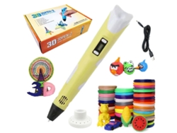 Pluma de impresión inteligente 3D 3Dblb para juguetes para niños 10M 10 Pla/Abs Color - Amarillo