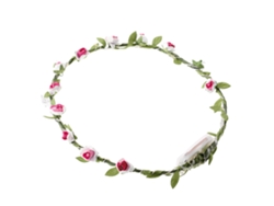 NEVEANCE Corona de Flores LED Roja con Luces Doradas, Corona Luminosa para Cabello