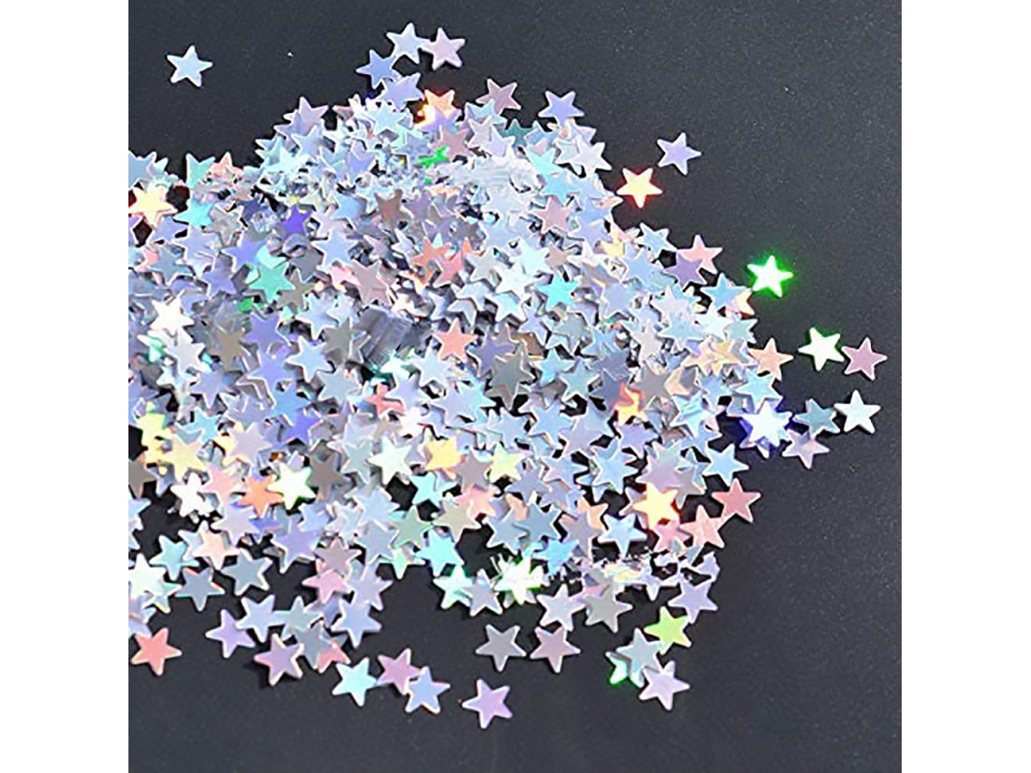 Lentejuelas sueltas Jeiibrzui de 6 mm con forma de estrella brillante para manualidades de vestidos de novia, 3000 unidades (plata n.° 3)