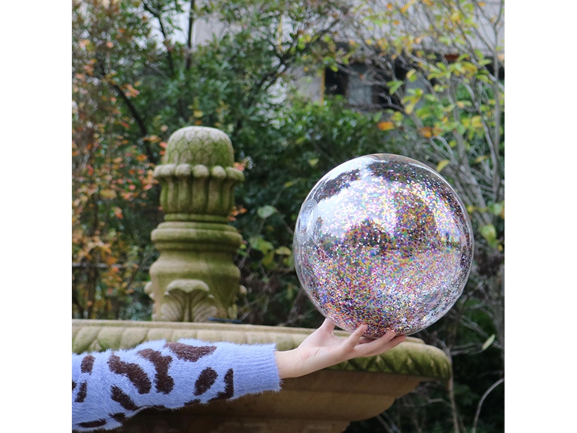 Pelota De Playa Inflable Con Purpurina Y Confeti, 30 Cm, Pvc Transparente, Para Fiestas En La Piscina Al Aire Libre.