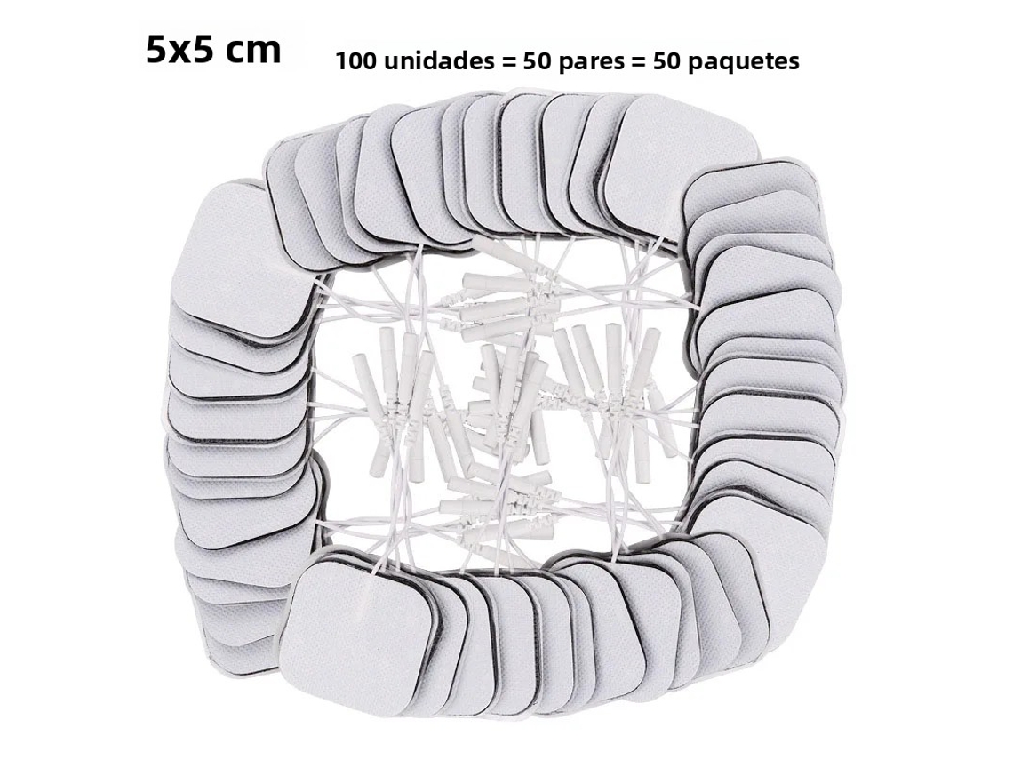 (100 Piezas, 5x5cm) Parche De Electrodos Tens Ems Parche De Gel