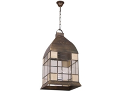Lámpara de Techo FABRILAMP Mudejar (Beis - Vidrio, Metal - 110x32 cm)