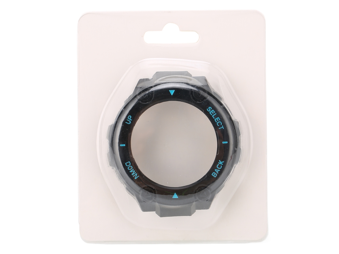 Funda protectora de plástico para Amazfit Trex con marco azul y letras negras