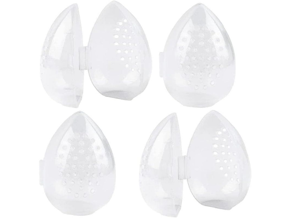 Estuche Para 4 Esponjas De Maquillaje, Con Forma De Lágrima, Organizador De Esponjas De Belleza Y Esponjas De Maquillaje.