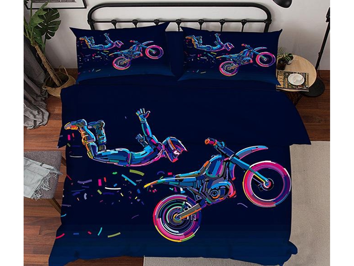 Funda de Edredón AJ WALLPAPER 3D motociclista 23 (200 x 225cm)