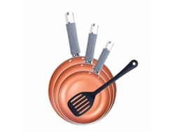 Juego de Sartenes BERGNER Loja (Acero Inoxidable - Aluminio Forjado - Plateado - 4 Piezas)