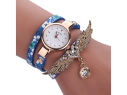 Reloj De Pulsera Para Mujer Con Diamantes De Imitación Y Brazalete De Alas Multicapa (4)