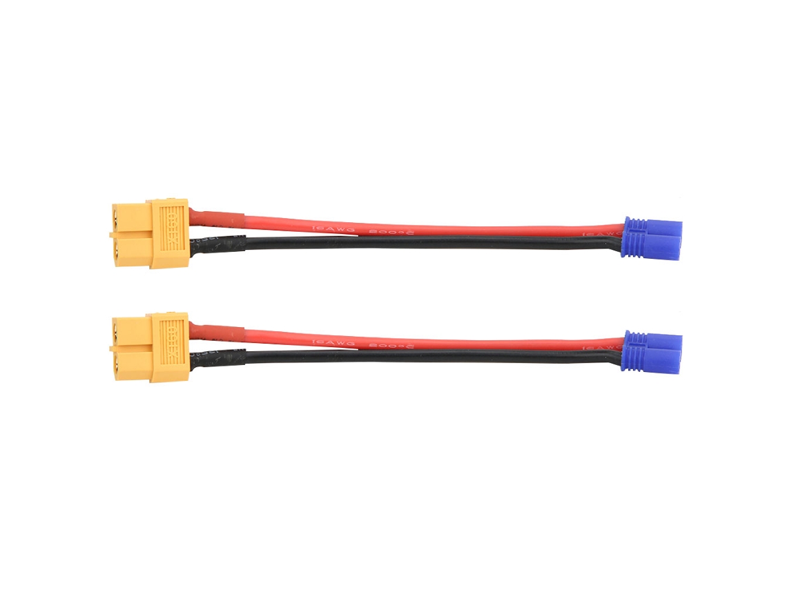 2 Piezas Adaptador De Conector Ec2 Macho A Xt60 Hembra Para Baterías Lipo Nimh Nicd