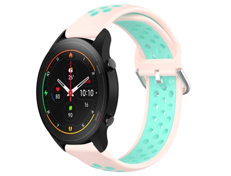 Correa de reloj inteligente para Xiaomi MI Watch S1 Pro 22 mm Correa de reloj deportivo transpirable perforada de silicona (rosa + pato de agua)